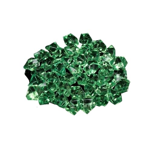 GMGQJST Aquarium Steine 50 Stück Konfetti Hochzeit Ornament Kopfsteinpflaster Aquarium Landschaft Bunte Kunststeine ​​Kristall Eiswürfel Vasenfüller Kieselsteine(Green) von GMGQJST