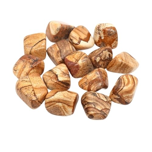 GMGQJST Aquarium Steine Unregelmäßige Trommelsteinlandschaft Jaspis Reiki Heilkristall Energie Quarz Mineralprobe Aquarium Hausgarten Dekor(Color25,500g) von GMGQJST