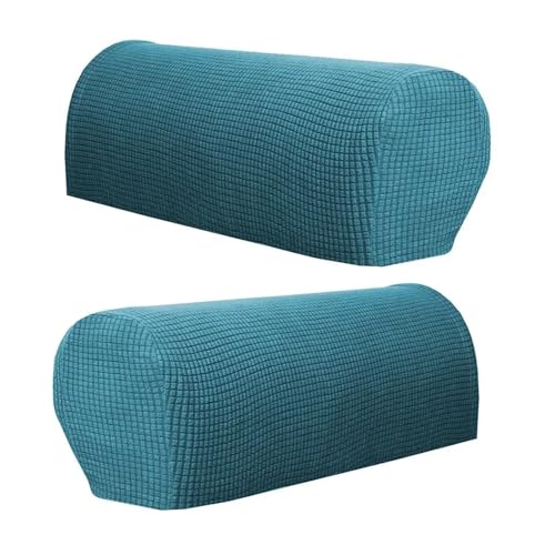 GMGQJST Armlehnenschoner 2pcs Stretchable Couch Sofa Armrest Covers Furniture Settee Arm Slipcover(Dark Green) von GMGQJST