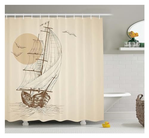 GMGQJST Duschvorhang Better Curtains Piraten-Bullauge-Seemann-Polyester-Duschvorhang, Wanddekoration, Hängevorhänge(11,Only 50x80cm Mat) von GMGQJST