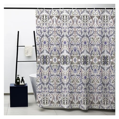 GMGQJST Duschvorhang Duschvorhang, Grünes Duschvorhang-Set for Badezimmer, Schwerer Stoff, Dekorativer Badvorhang, Waschbarer Vorhang(16,W300xH180cm) von GMGQJST