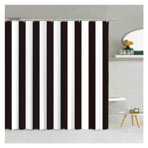 GMGQJST Duschvorhang Einfache schwarz weiß Regentropfen Duschvorhang Geometrie Wassertropfen Muster Polyester Stoff Badezimmer hängende Vorhänge Home Decor(2226J,180x210cm-70x83in) von GMGQJST