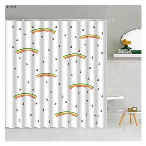 GMGQJST Duschvorhang Einfache schwarz weiß Regentropfen Duschvorhang Geometrie Wassertropfen Muster Polyester Stoff Badezimmer hängende Vorhänge Home Decor(2696XJ,220x180cm-86x70in) von GMGQJST