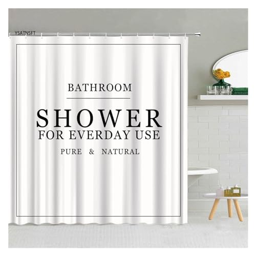 GMGQJST Duschvorhang Einfache schwarz weiß Regentropfen Duschvorhang Geometrie Wassertropfen Muster Polyester Stoff Badezimmer hängende Vorhänge Home Decor(3386J1,220x180cm-86x70in) von GMGQJST