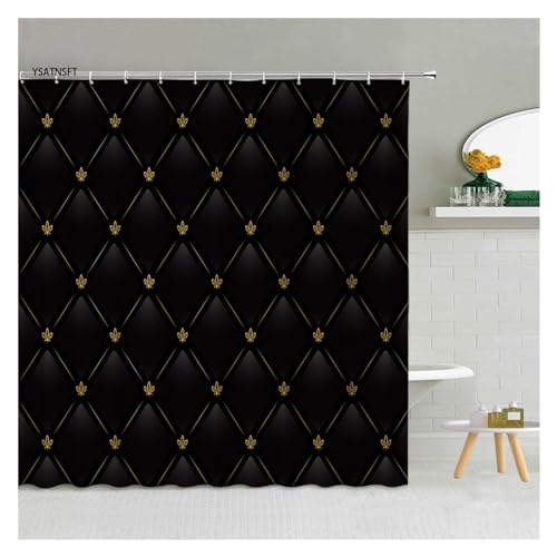 GMGQJST Duschvorhang Einfache schwarz weiß Regentropfen Duschvorhang Geometrie Wassertropfen Muster Polyester Stoff Badezimmer hängende Vorhänge Home Decor(8221J,120x180cm-47x70in) von GMGQJST