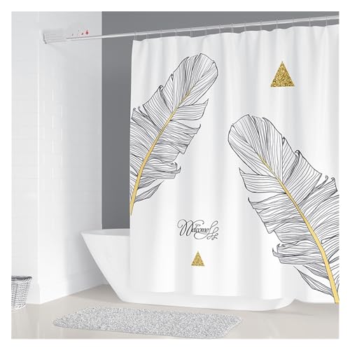 GMGQJST Duschvorhang Einfacher Geometrischer Kronleuchter-Druck, Badezimmer-Duschvorhang, Polyester, Wasserdicht, Heimdekoration, Vorhang Mit 12 Haken(11,W90xH180cm) von GMGQJST