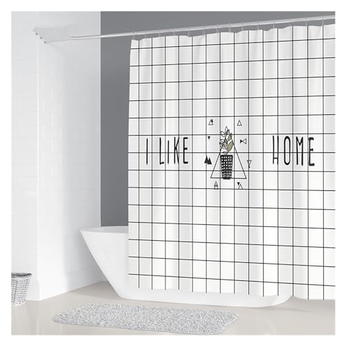 GMGQJST Duschvorhang Einfacher Geometrischer Kronleuchter-Druck, Badezimmer-Duschvorhang, Polyester, Wasserdicht, Heimdekoration, Vorhang Mit 12 Haken(12,W240xH180cm) von GMGQJST