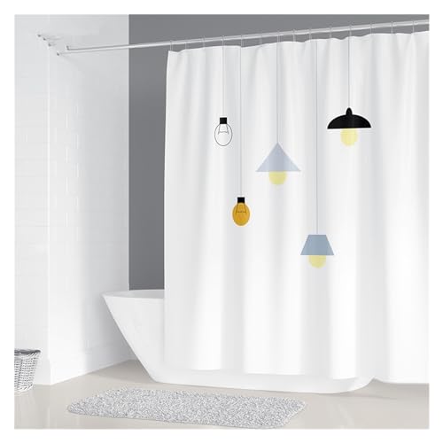 GMGQJST Duschvorhang Einfacher Geometrischer Kronleuchter-Druck, Badezimmer-Duschvorhang, Polyester, Wasserdicht, Heimdekoration, Vorhang Mit 12 Haken(2,W240xH180cm) von GMGQJST
