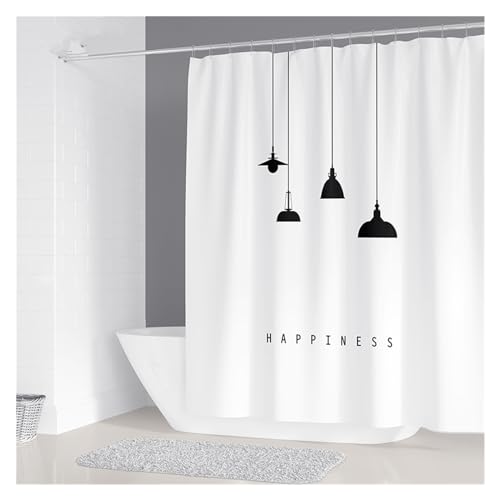GMGQJST Duschvorhang Einfacher Geometrischer Kronleuchter-Druck, Badezimmer-Duschvorhang, Polyester, Wasserdicht, Heimdekoration, Vorhang Mit 12 Haken(3,W220xH180cm) von GMGQJST