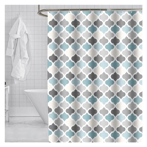 GMGQJST Duschvorhang Großer, breiter Badezimmer-Duschvorhang, wasserdichte Badezimmervorhänge, Polyester-Badewannenvorhang, Badewannen-Badeabdeckung mit 12 Haken(A,W100xH180cm) von GMGQJST
