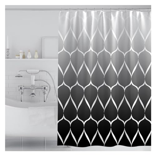 GMGQJST Duschvorhang Großer, breiter Badezimmer-Duschvorhang, wasserdichte Badezimmervorhänge, Polyester-Badewannenvorhang, Badewannen-Badeabdeckung mit 12 Haken(B,W280xH200cm) von GMGQJST