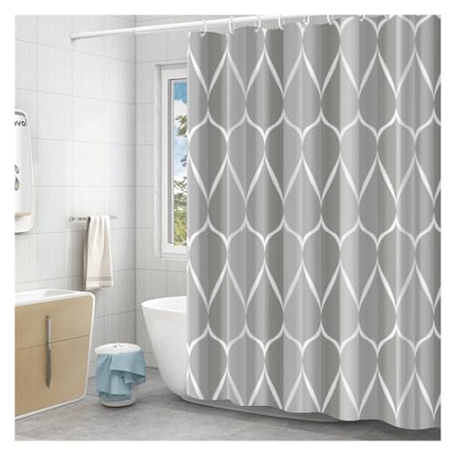 GMGQJST Duschvorhang Großer, breiter Badezimmer-Duschvorhang, wasserdichte Badezimmervorhänge, Polyester-Badewannenvorhang, Badewannen-Badeabdeckung mit 12 Haken(D,W100xH200cm) von GMGQJST