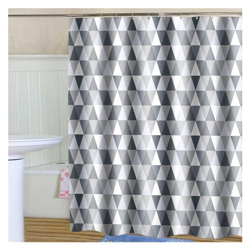 GMGQJST Duschvorhang Großer, breiter Badezimmer-Duschvorhang, wasserdichte Badezimmervorhänge, Polyester-Badewannenvorhang, Badewannen-Badeabdeckung mit 12 Haken(E,W150xH180cm) von GMGQJST