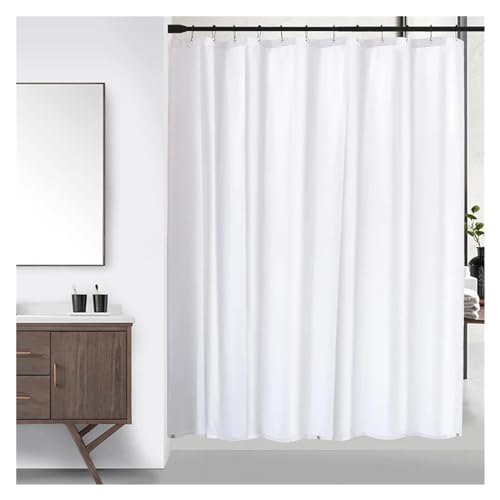 GMGQJST Duschvorhang Klarer Duschvorhang Wasserdicht Weißer Kunststoff Badvorhänge Liner Transparent/Rosa Badezimmer Mehltau Home Mit Haken(White) von GMGQJST