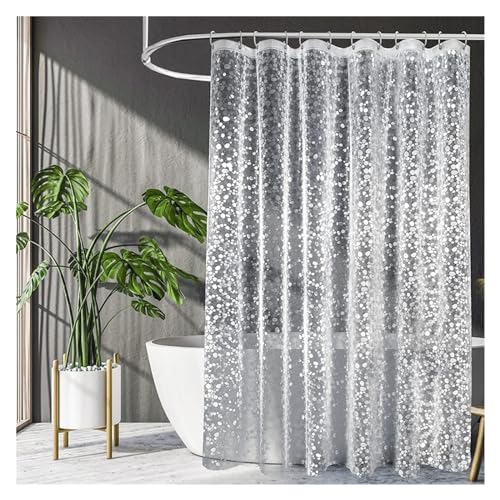 GMGQJST Duschvorhang Moderner Duschvorhang, 3D-sichere Badevorhänge mit Haken, wasserdichte Duschwände, durchscheinende Badezimmer-Heimdekoration(W180xH240cm) von GMGQJST