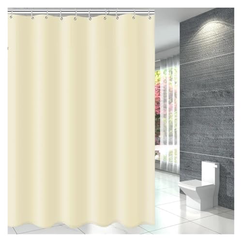 GMGQJST Duschvorhang Schwarze Duschvorhänge, wasserdichter Stoff, Badevorhänge for Badezimmer, Badewannen-Schattenvorhang, große, breite Badeabdeckung mit Haken(Beige,220x200cm WxH) von GMGQJST