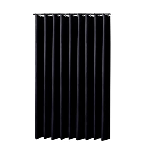 GMGQJST Duschvorhang Schwarze Duschvorhänge, wasserdichter Stoff, Badevorhänge for Badezimmer, Badewannen-Schattenvorhang, große, breite Badeabdeckung mit Haken(Black,240x200cm WxH) von GMGQJST