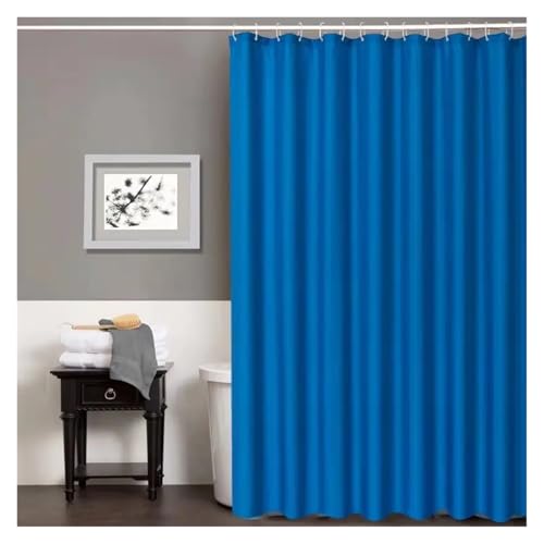 GMGQJST Duschvorhang Schwarze Duschvorhänge, wasserdichter Stoff, Badevorhänge for Badezimmer, Badewannen-Schattenvorhang, große, breite Badeabdeckung mit Haken(Blue,120x200cm WxH) von GMGQJST