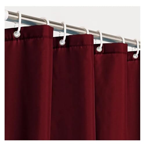 GMGQJST Duschvorhang Schwarze Duschvorhänge, wasserdichter Stoff, Badevorhänge for Badezimmer, Badewannen-Schattenvorhang, große, breite Badeabdeckung mit Haken(Burgundy,120x180cm WxH) von GMGQJST