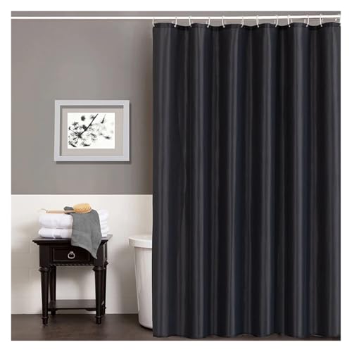 GMGQJST Duschvorhang Schwarze Duschvorhänge, wasserdichter Stoff, Badevorhänge for Badezimmer, Badewannen-Schattenvorhang, große, breite Badeabdeckung mit Haken(Dark Gray,180x180cm WxH) von GMGQJST