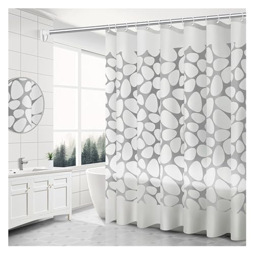 GMGQJST Duschvorhang Wasserdichter Duschvorhang, langlebige Badezimmer-Bildschirme mit Haken, Moderne Bedruckte Badewannenvorhänge, Badezimmer-Zubehör(Cobblestone,W120xH200cm) von GMGQJST