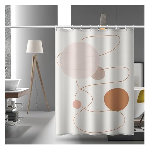 GMGQJST Duschvorhang Wind Abstrakte Kunst Duschvorhang Wasserdichter Badvorhang Aus Polyestergewebe Morandi Farbblockvorhänge for Badezimmerdekor(5,W150xH180cm) von GMGQJST