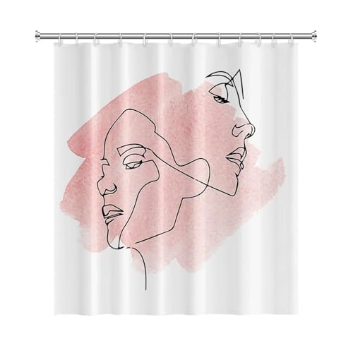 GMGQJST Duschvorhang Wind Abstrakte Kunst Duschvorhang Wasserdichter Badvorhang Aus Polyestergewebe Morandi Farbblockvorhänge for Badezimmerdekor(7,W300xH180cm) von GMGQJST
