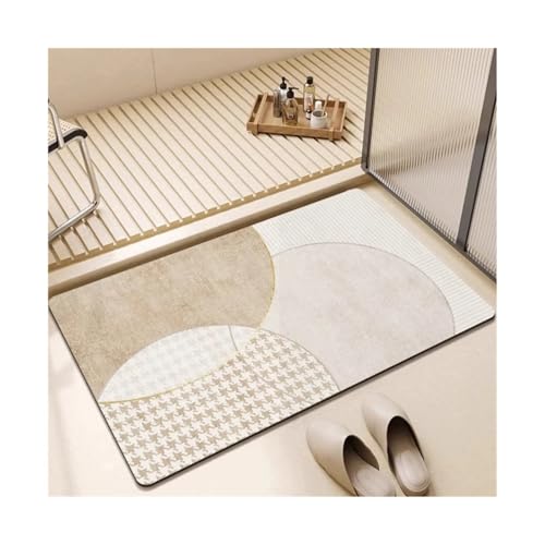 GMGQJST FußMatte Badezimmer rutschfeste Bodenmatte Diatom Schlamm absorbierende Haushaltstoilettentür Schnelltrocknende Fußhausumgestaltung(Su Li,60x90cm23.6x35.4in) von GMGQJST