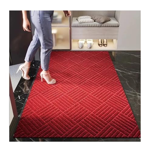 GMGQJST FußMatte DIY waschbare rutschfeste Küchenmatte Fußmatte Langer Korridorteppich Badezimmer Flur Eingang Einfarbig Leicht zu reinigender Teppich(HON SE,100x160cm) von GMGQJST