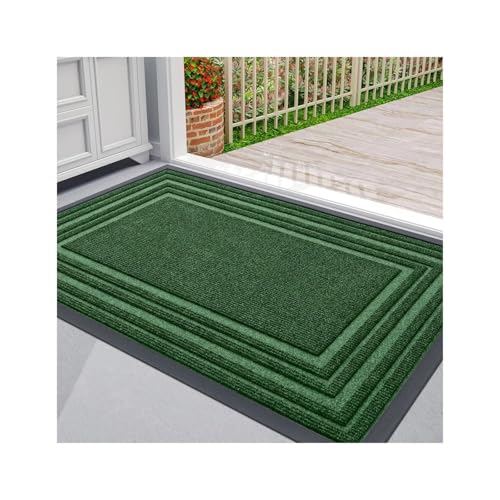 GMGQJST FußMatte Eingangstür Bodenmatte Naturkautschuk Anti-Schmutz Low Profile Teppich Schwere Küche rutschfeste Teppiche Haus Dekor Front(Green,43.3x75cm) von GMGQJST