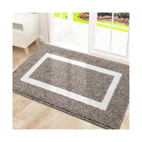 GMGQJST FußMatte Eingangstürmatten Saugfähige Badezimmer-Fußmatte Home Rutschfester Trocknungsbadeteppich Waschbarer Bodenteppich for Die Küche(Brown F3,50X150cm) von GMGQJST