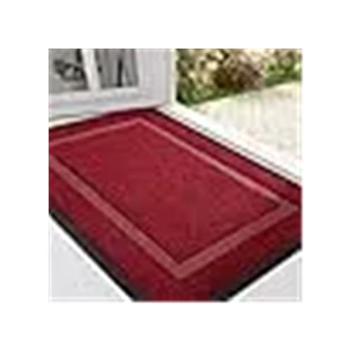 GMGQJST FußMatte Fußmatte for den Innen- und Außenbereich, for den Eingang, wasserdicht, for alle Jahreszeiten, Gummi, farbecht, niedriges Profil, leicht zu reinigen(Red,43.3x75cm) von GMGQJST