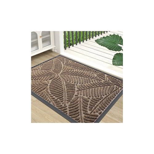 GMGQJST FußMatte Fußmatten Indoor Outdoor Schmutzfänger rutschfeste Eingangsmatte Waschbar for Eingangsbereich Vorgarten Teppiche(Brown,43.3x75cm) von GMGQJST