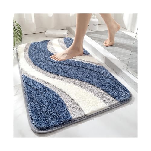 GMGQJST FußMatte Wasserabsorbierende Badezimmer-Anti-Rutsch-Fußmatte aus Kaschmirimitat for die Staubentfernung im Eingangsbereich und Schlafzimmer for Faule Personen(Purple,60X90CM (2X3FT) von GMGQJST