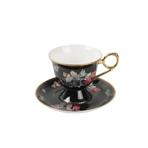 GMGQJST Kaffeetassen Set Retro Stil Hochbeinigen Bone China Vergoldete Kaffeetasse Licht Luxus Kaffeetassen Set Licht Tasse Tee(2) von GMGQJST
