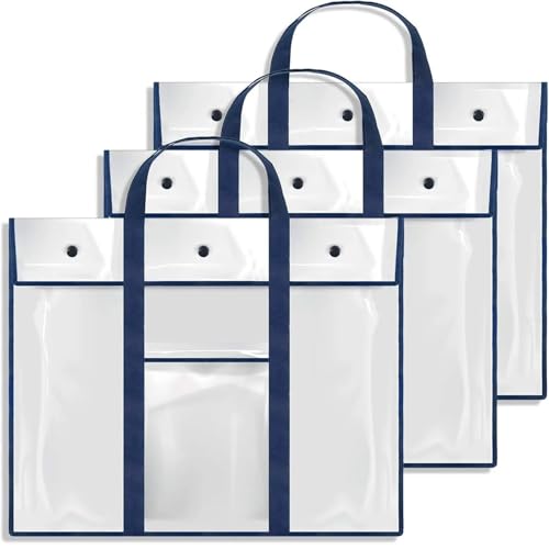 GMGQJST Kunstmappe 3er-Pack große Poster-Aufbewahrungstaschen (80 x 64 cm), Pinnwandhalter, Kunstportfolio-Behälter for die Organisation des Klassenzimmers durch Lehrer von GMGQJST
