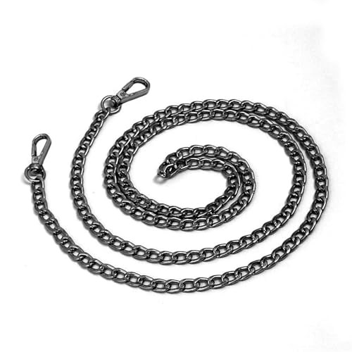 GMGQJST Taschenkette 120 cm Metall-Aluminium-Taschenkette, Ersatzteile, Zubehör for handgewebte Schultertaschen, DIY, handgefertigte abnehmbare Träger(Black) von GMGQJST