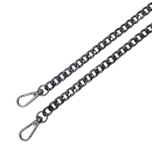 GMGQJST Taschenkette 120 cm Metall-Aluminium-Taschenkette, Ersatzteile, Zubehör for handgewebte Schultertaschen, DIY, handgefertigte abnehmbare Träger(Black) von GMGQJST
