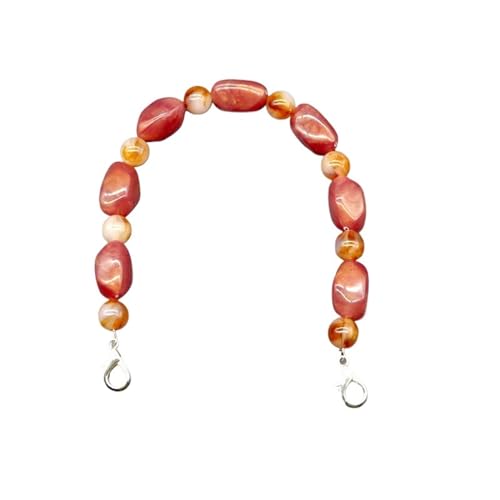 GMGQJST Taschenkette Gelee-Griff, Bunte Perlenriemen, austauschbarer Handtaschenriemen aus Harz mit Perlglanzeffekt, DIY-Taschenzubehör for Abendtaschen(Dark Red,34.5cm Gold Clasps) von GMGQJST