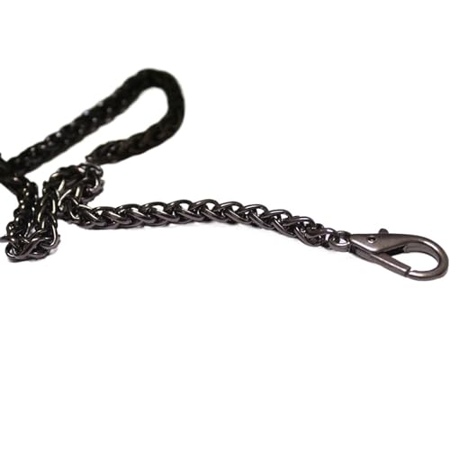 GMGQJST Taschenkette Gold/Silber/Schwarz/Kupfer 40–120 cm Metall-Ersatz-Geldbörsenkette, Schulter- und Umhängetaschengurt for Cluth-Taschenhandtaschengriffe(Black,60cm) von GMGQJST