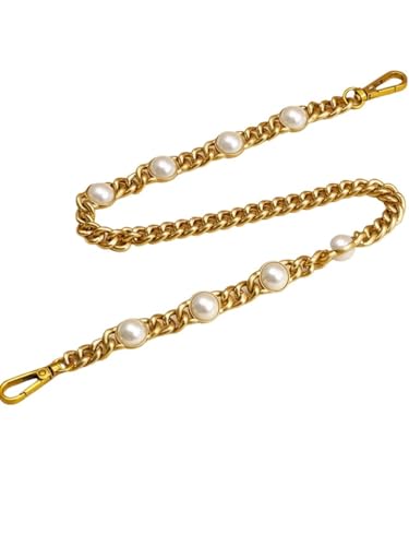 GMGQJST Taschenkette Taschengurt Perlenkette Metall Gold Schulterkette DIY Taschenkette Mode Ersatzgurt for Taschen Accessoires 25 50 60 110 120CM(Dark Gold 120cm) von GMGQJST
