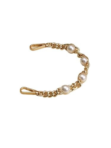 GMGQJST Taschenkette Taschengurt Perlenkette Metall Gold Schulterkette DIY Taschenkette Mode Ersatzgurt for Taschen Accessoires 25 50 60 110 120CM(Gold 25cm) von GMGQJST