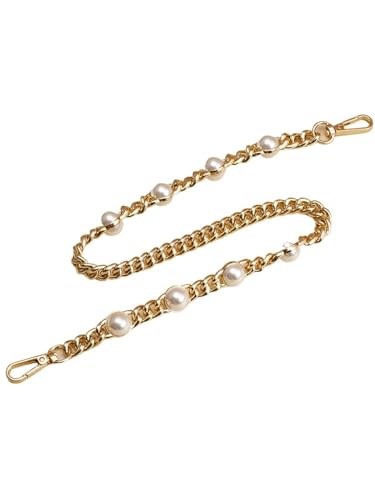 GMGQJST Taschenkette Taschengurt Perlenkette Metall Gold Schulterkette DIY Taschenkette Mode Ersatzgurt for Taschen Accessoires 25 50 60 110 120CM(Gold 60cm) von GMGQJST