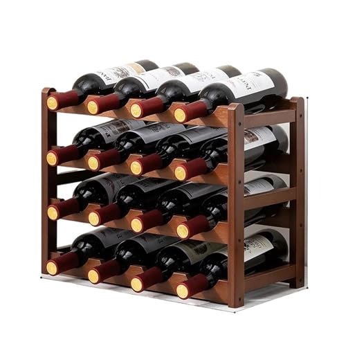 GMGQJST Weinregal Halter Bar & Weinschränke Rack Massivholz Stapelbare Lagerung Cube Tischplatte for Champagner Wohnkultur(4 Layers 16 Bottles) von GMGQJST