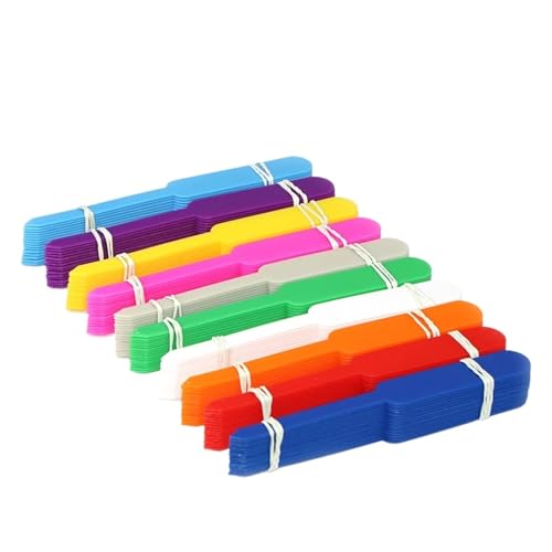 Pflanzenschilder 100 stücke Pflanzenetiketten Garten Verdickt Topf Marker Kindergarten Blume Kräuter Tags Kunststoff Wasserdicht Blume Gemüse Topf(Mixed) von GMGQJST