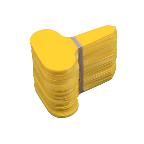 Pflanzenschilder 200 stücke Identifizierung Matt Zeichen Blume Baum Tag Mark Topfpflanze Kindergarten Zeichen Schnelle Karte Kunststoff T-typ Label(Yellow) von GMGQJST