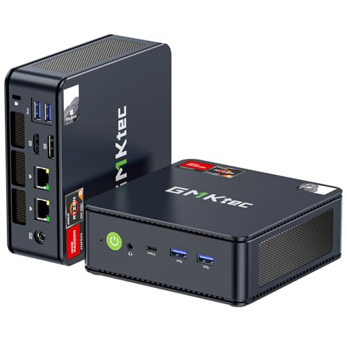 GMKtec M6 Mini PC Ryzen 6600H,32G DDR5 RAM + 1TB PCle SSD（Aufgerüstet 6600U），Win-11（6C/12T, bis 4,5 GHz），Dual HDMI 4K-Ausgang| WiFi 6E| USB 4.0| BT 5.2|Gaming Desktop Computer | Dual NIC LAN 2.5G von GMKtec