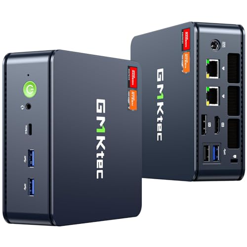 GMKtec Mini PC Gaming, K6 AMD Ryzen 7 7840HS Dual NIC LAN 2.5Gbps Micro Computer, 32GB DDR5 (16GB*2) 1TB PCIe4.0 2280 NVME SSD, USB4.0, HDMI, DP, USB-C, WiFi 6E, BT 5.2,Desktop PC von GMKtec