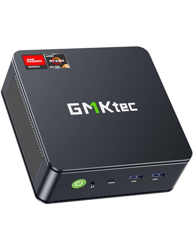 GMKtec Mini PC Ryzen 6600H (Upgraded 6600U), M6 Gaming Desktop Computer Dual NIC LAN 2.5G, AMD R5 6600H (6C/12T up to 4.50Ghz), 32G DDR5 RAM + 1TB PCle SSD, WiFi 6E, USB 4.0, BT 5.2, HDMI von GMKtec