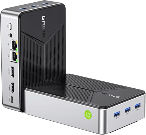 GMKtec Mini Pc G9 N150 Dual Boot L-inux Desktop-Computer 12 GB DDR5 64 GB EMMC M.2 SSD, 4 * M.2 NVMe-Steckplätze, Dual NIC 2,5 GbE, USB-C/USB 3.2 10 Gbit/s, Network Attached Storage von GMKtec